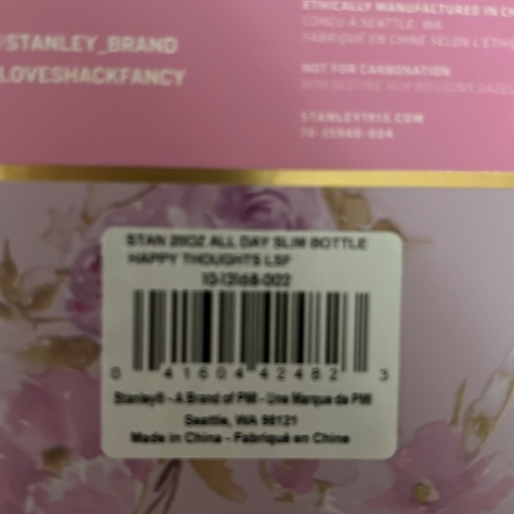 The Stanley X LoveShackFancy All Day Slim Bottle | 20 Oz Color:
HAPPY THOUGHTS - Picture 3 of 3